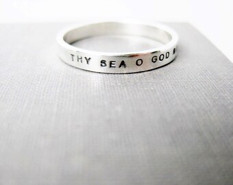 Thy Sea O God Fisherman's Prayer Ring | Personalized Ring Jewelry | Sterling Breton Fisherman's Prayer Inspiration Ring, Spiritual Ring