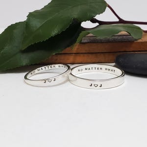 Custom Couple Ring Set | Personalized Engraved Sterling Silver Promise Rings 2mm / 3mm