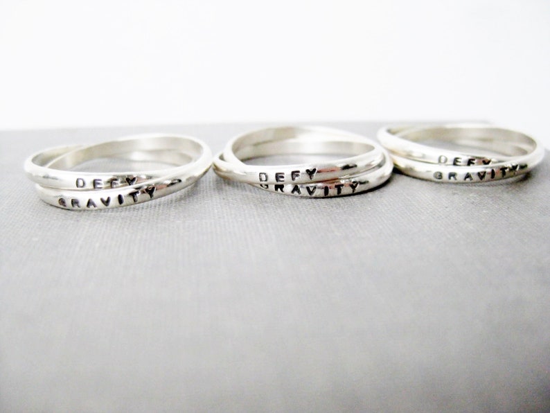Tiny Double Interlocking Personalized Ring Mother's Etsy