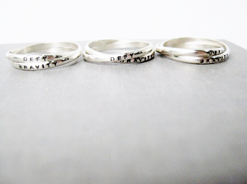 Tiny Double Interlocking Personalized Ring Mother's Etsy
