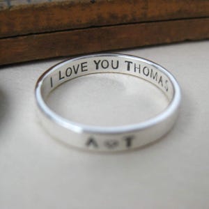 Personalized Sterling Silver Ring: 3mm Custom Engraved Band