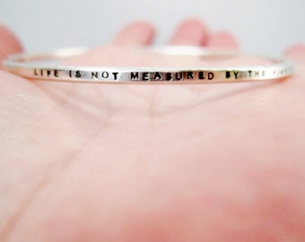 Personalized Stamped Bangle Stamped on the Outside