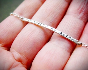 Per Aspera Ad Astra Latin Quote Bracelet | Personalized Bracelet Jewelry | Through Adversity to the Stars Inspiration Bracelet Gift for Her