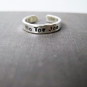 Personalized Toe Ring Solid Sterling, Adjustable, Personalized Toe Ring, Summer Jewelry image 2