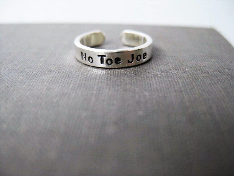 Personalized Toe Ring Solid Sterling, Adjustable, Personalized Toe Ring, Summer Jewelry image 2