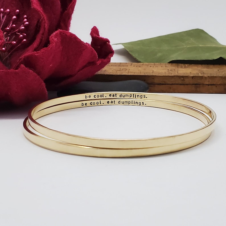 Personalized Bangle - Brass or Solid Sterling Custom Engraved Bangle ...
