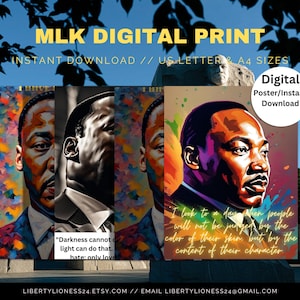 MLK Jr. Digital Print | Inspirational Martin Luther King Jr. Quotes | Civil Rights Art | Black History Decor | Motivational Wall Art