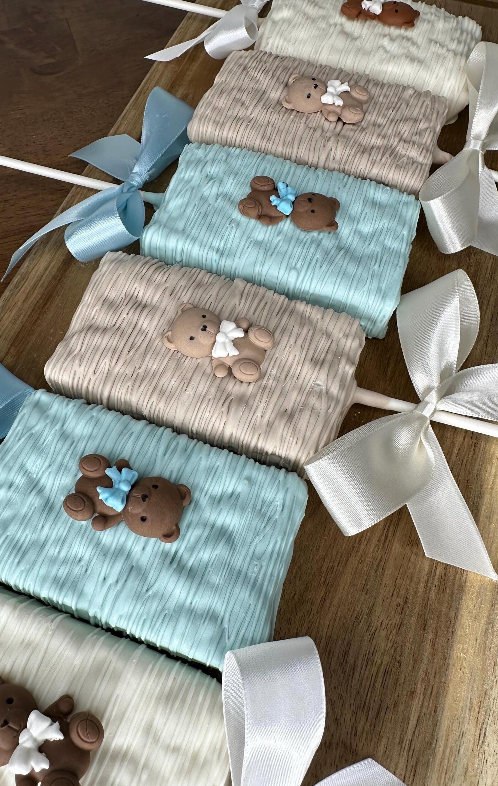 Teddy Bear Theme Chocolate Covered Rice Crispy Bear Theme Rice Crispy ...