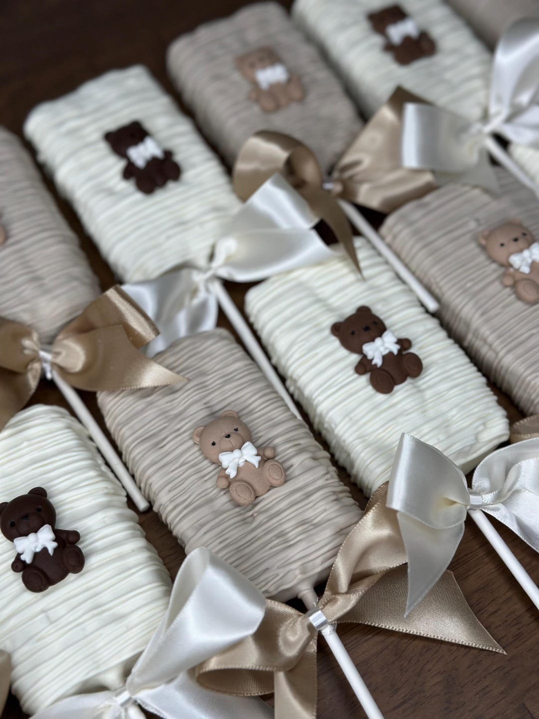 Teddy Bear Theme Chocolate Covered Rice Crispy Bear Theme Rice Crispy ...