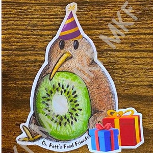 KIWI_*Édition anniversaire*_Dr. Fett's Food Friends [Combinaison d'animaux faits main, jeux de mots sur la nourriture, nutrition amusante, oeuvres d'art fruits-légumes, cadeaux]