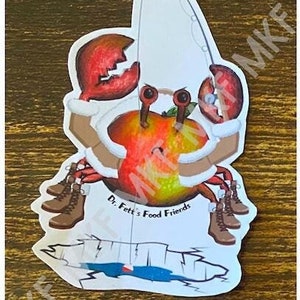 POMME CRABE_*Édition hivernale*_Dr. Fett's Food Friends [Combinaison d'animaux faits main, jeux de mots sur la nourriture, nutrition amusante, oeuvres d'art fruits-légumes, cadeaux]