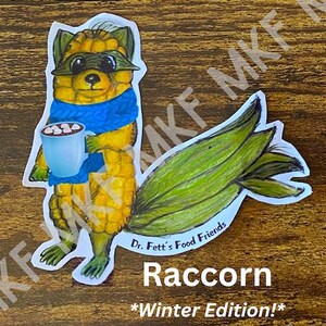 RACCORN_*Édition hivernale*_Dr. Fett's Food Friends [Combinaison d'animaux faits main, jeux de mots sur la nourriture, nutrition amusante, oeuvres d'art fruits-légumes, cadeaux]