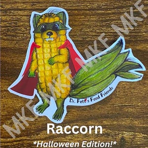 RACCORN_*Édition Halloween*_Dr. Fett's Food Friends [Combinaison d'animaux faits main, jeux de mots sur la nourriture, nutrition amusante, oeuvres d'art fruits-légumes, cadeaux]