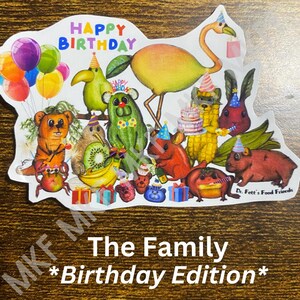 THE FAMILY_*BIRTHDAY* [Combinaison d'oeuvres d'art faites main avec des animaux, jeux de mots sur la nourriture, nutrition amusante, oeuvres d'art fruits-légumes, cadeaux nutrition, anniversaire]