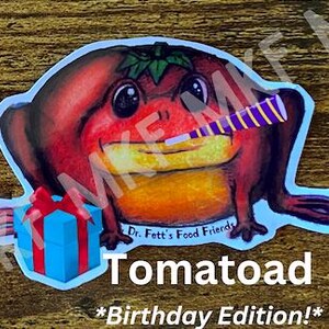 TOMATE_*Édition anniversaire*_Dr. Fett's Food Friends [Combinaison d'animaux à manger faite main, Jeu de mots sur la nourriture, Nutrition amusante, Art fruits-légumes, Cadeaux]