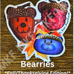 THE BEARRIES_*Édition d'automne*_Dr. Fett's Food Friends [Combinaison d'animaux faits main, jeux de mots sur la nourriture, nutrition amusante, oeuvres d'art fruits-légumes, cadeaux]