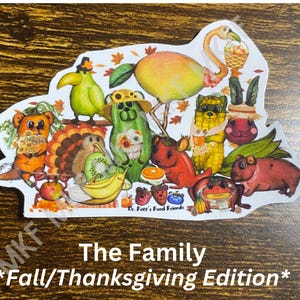 THE FAMILY_*FALL/THANKSGIVING* [Combinaison d'animaux faits main avec nourriture, jeux de mots sur la nourriture, nutrition amusante, art fruits-légumes, cadeaux nutrition]