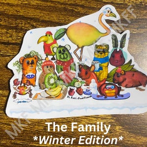 THE FAMILY_*WINTER* [Combinaison d'arts culinaires faits main avec des animaux, jeux de mots sur la nourriture, nutrition amusante, art fruits-légumes, cadeaux nutrition, Halloween]