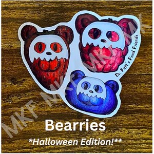 LES BEARRIES_*Édition Halloween*_Dr. Fett's Food Friends [Combinaison d'animaux faits main, jeu de mots sur la nourriture, nutrition, art de fruits et légumes, cadeaux]