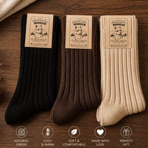 3 Pairs Thick Alpaca Warm Thermal Wool Soft Socks UK Size 6-8 image 9