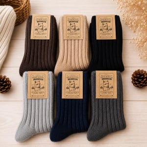 3 Pairs Thick Alpaca Warm Thermal Wool Soft Socks UK Size 6-8 image 1
