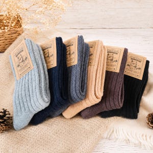 3 Pairs Thick Alpaca Warm Thermal Wool Soft Socks UK Size 6-8 image 5