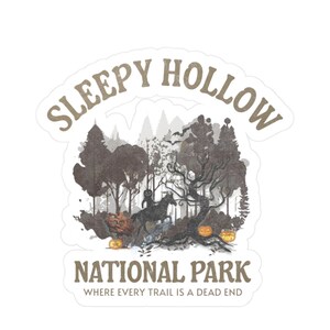 Sleepy Hollow Sticker, Sleepy Hollow National Park Vinyl Decal, Halloween Headless Horseman, Jack Lantern Sticker