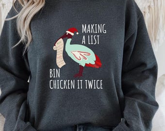 ビンチキンクリスマス、オーストラリアのトキの面白いシャツ、ビンチキンのスウェットシャツ、オージークリスマス