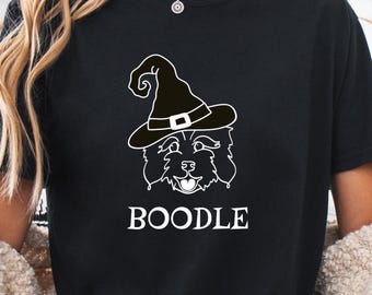 Halloween-hondenshirt, Boodle, Goldendoodle-halloweenshirt, doodle moeder vader, cadeaus goldendoodle, Golden Doodle-shirt