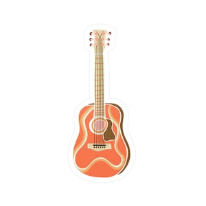 Acoustic Guitar Sticker, Guitar Decal, Music Lovers Sticker, Boho Vinyl Sticker, Y2KStickers