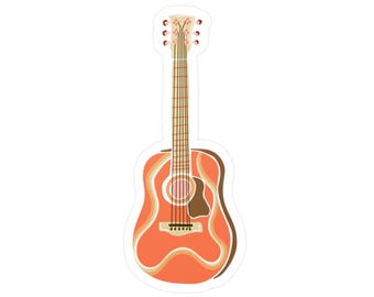 Adesivo de violão, adesivo de violão, adesivo para amantes da música, adesivo de vinil boho, Y2KStickers