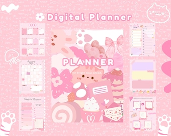 Cute Digital Planner, Pink Digital Planner, 2025 Digital Planner, 2025 Pink Digital Planner, Undated Planner, Digital Planner