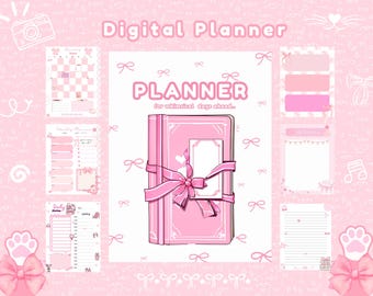 Coquette Digital Planner, Pink Digital Planner, 2025 Digital Planner, Cute Digital Planner, Undated Planner, Digital Planner, Pink Journal