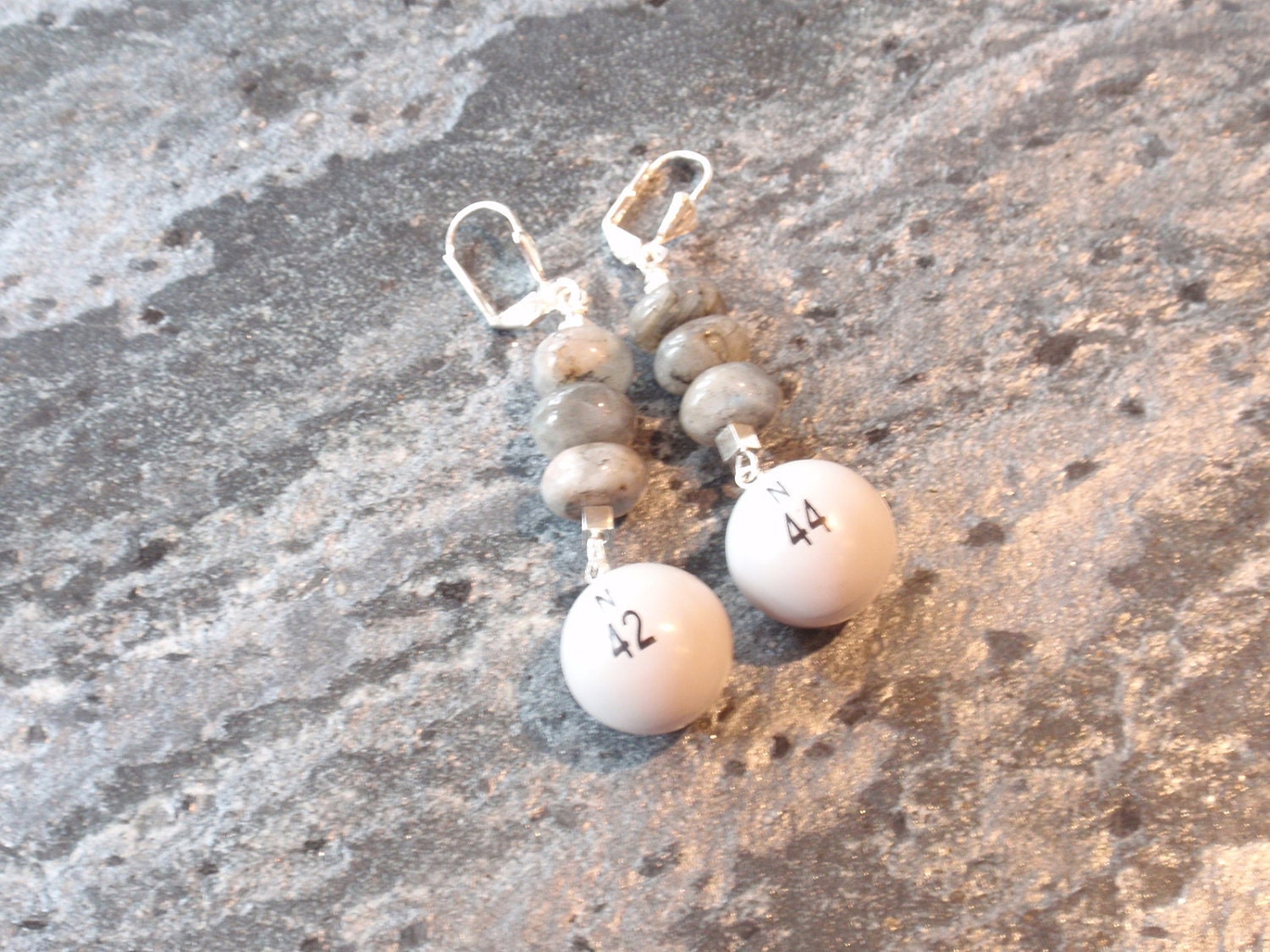 Vintage Bingo Ball Earrings Etsy
