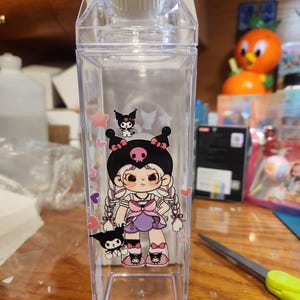 TNT Space Dora & Kuromi Decorated Milk Carton Tumbler