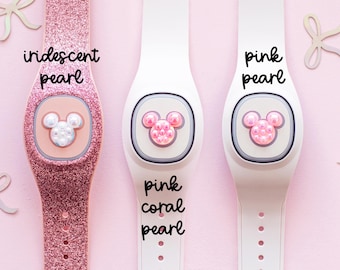 Pulsera Pearl Magic Band + SOLO CALCOMANÍA DE VINILO (para el tamaño más reciente que se vende en el sitio web y en la tienda) - Seleccione el color