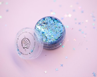 Brillo corporal: Laguna Azul con pequeñas estrellas
