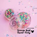 Body Glitter: Glow in the Dark- Orange Bird Flower Party (with mouse shaped glitter)