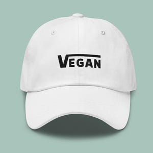 SKATER-STYLE VEGAN Dad Hat – Embroidered Plant-Based Cap, Grunge Minimalist Streetwear Hat, Urban Fashion, Gift for Animal Rights Activists