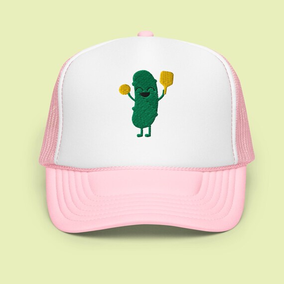 Pickleball Trucker Hat: Embroidered Pickle Cap, Funny Gift  display picture 3