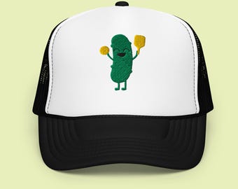 Pickleball Trucker Hat: Embroidered Pickle Cap, Funny Gift for Dink Squad