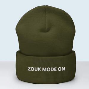 ZOUK MODE HAT, Brazilian Zouker Funny Birthday Gift, Embroidered Beanie for Dance Lovers, Minimalist Aesthetic Sensual Zouk Cap Men & Women