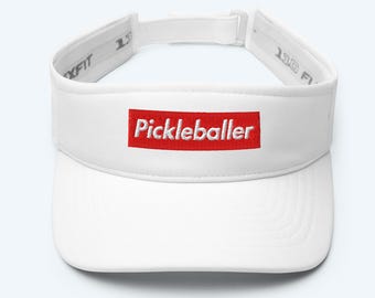 Visera bordada de Pickleball: gorra roja y blanca