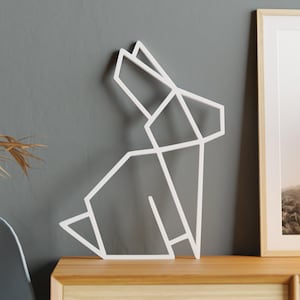 Rabbit Wall Décor - Minimalist Geometric Rabbit - Wall Hanging & desk ornament