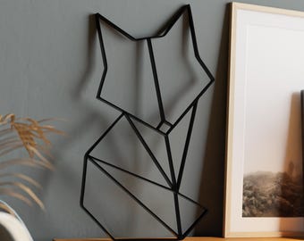 Fox Wall Décor - Minimalist Geometric Fox - Wall Hanging & desk ornament