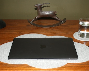 14 Inch x 18 Inch Cloud Wool Felt Laptop Mat Desk Pad 5mm Thick