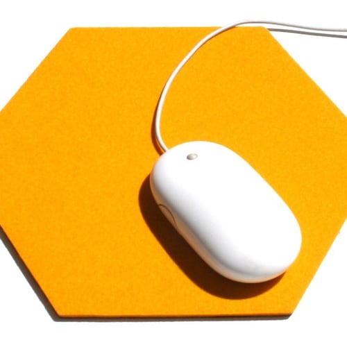 Tapis de souris hexagonal en feutre de laine