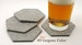 Hexagon MCM Felt Coasters, 5mm Thick Mid Century Modern Absorbent Drink Coaster Set, Minimalist Host, Hostess or Housewarming Gift 