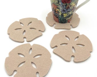 Sand DollarMerino Wool Felt Coasters Set
