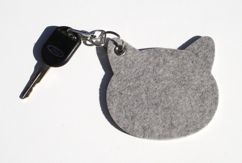 Cats Felt Key Fob Keychain Key Chain Cat Head Pet Lover Etsy